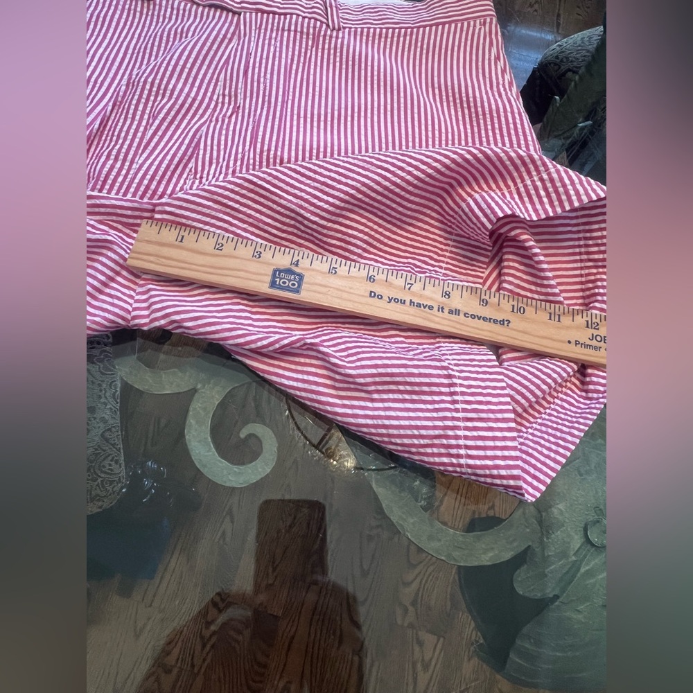 Polo Golf Ralph Lauren Shorts Mens 36 Red White Seersucker Stripe - Picture 10 of 10